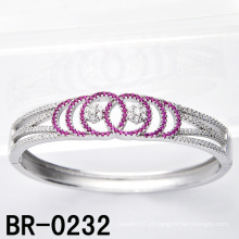 Prata esterlina micro pavimentar coloridos braceletes cz (br-0232)